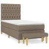 vidaXL Sommier &agrave; lattes de lit avec matelas Taupe 100x200 cm Tissu