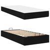 vidaXL Cadre de lit avec matelas avec matelas 2 pcs Noir tissu