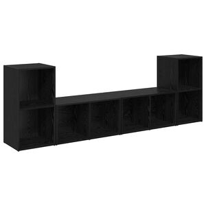 vidaXL Ensemble meuble TV 4 pc Ch&ecirc;ne noir Bois d'ing&eacute;nierie