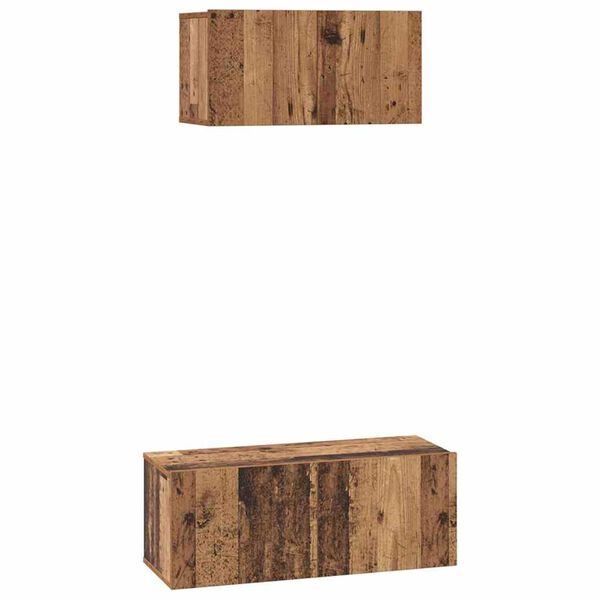 vidaXL Ensemble meuble TV 2 pcs Bois Ancien Bois d'ing&eacute;nierie