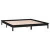 vidaXL Cadre de lit &agrave; LED sans matelas noir 140x190 cm bois massif
