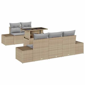 vidaXL Ensemble de canap&eacute; de jardin R&eacute;glable 6 pcs Beige et Gris clair