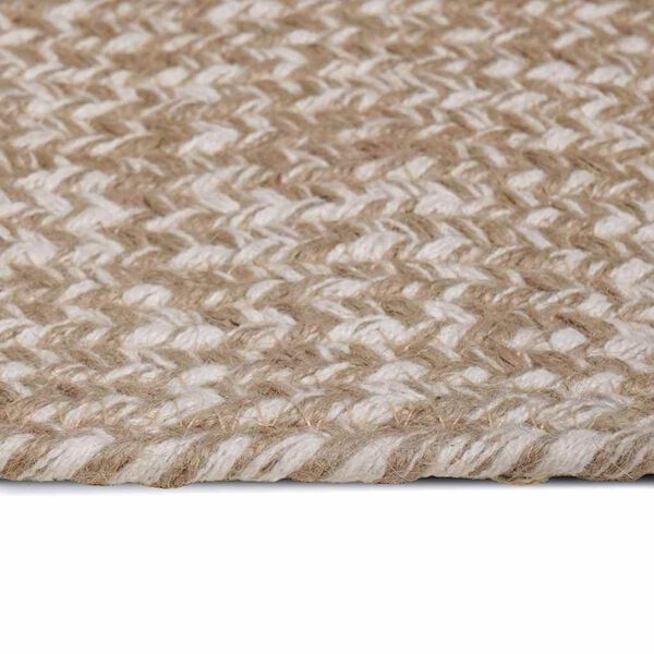 vidaXL Tapis de surface Naturel et Blanc 200 x 290 cm Jute