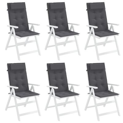 vidaXL Coussins de chaise à dossier haut lot de 6 anthracite