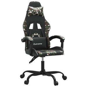 vidaXL Chaise de jeu Noir et camouflage Similicuir