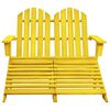 vidaXL Chaise de jardin Adirondack 2 places et pouf sapin massif jaune