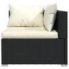 vidaXL Salon de jardin 7 pcs avec coussins R&eacute;sine tress&eacute;e Noir