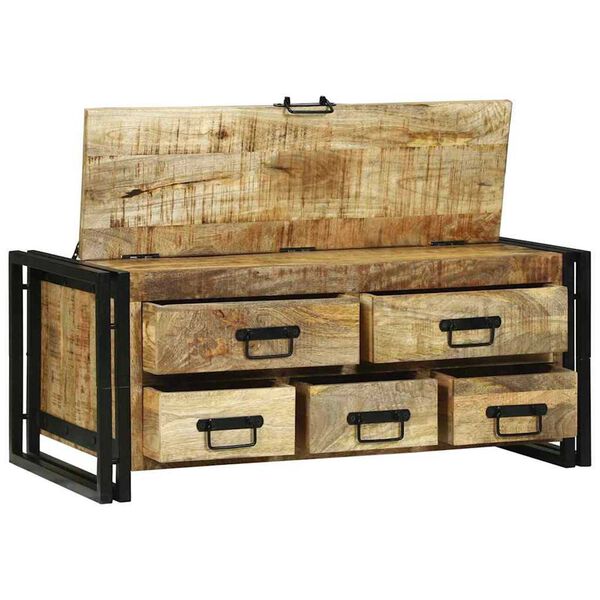 vidaXL Table basse Marron 90 x 50 x 38 cm Bois de manguier brut massif