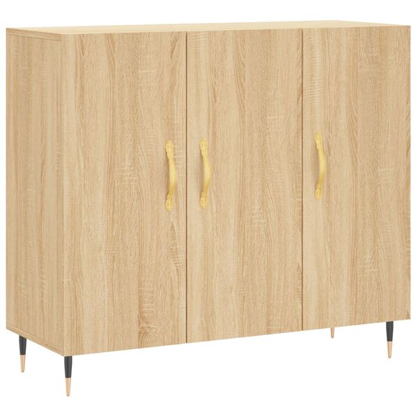 vidaXL Buffet ch&ecirc;ne sonoma 90x34x80 cm bois d'ing&eacute;nierie