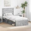 vidaXL Cadre de lit Gris B&eacute;ton 100 x 200 cm Pin massif