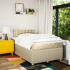 vidaXL Sommier &agrave; lattes de lit avec matelas Cr&egrave;me 120x200 cm Tissu