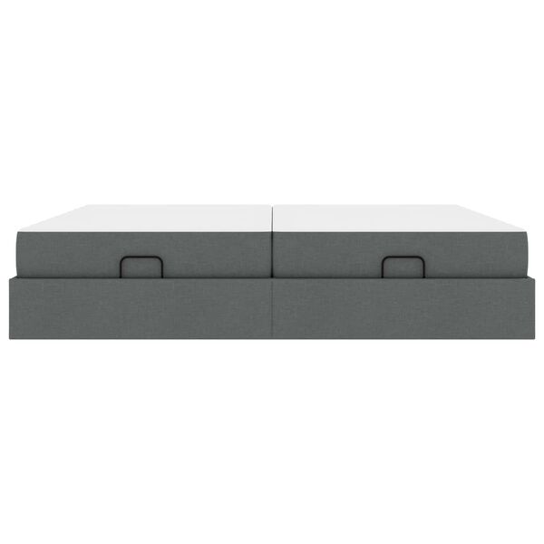 vidaXL Cadre de lit avec matelas avec matelas 2 pcs Gris Fonc&eacute; tissu
