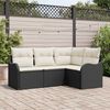 vidaXL Ensemble de canap&eacute; de jardin 4 pcs Noir polyrotin