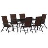 vidaXL Ensemble de salle &agrave; manger pour jardin 7 pc Marron