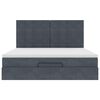 VidaXL Cadre de lit ottoman avec matelas gris fonc&eacute; 180x200cm velours