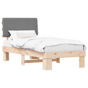 vidaXL Cadre de lit avec t&ecirc;te de lit rembourr&eacute;e Gris clair 75 x 190 cm