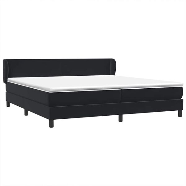 vidaXL Sommier &agrave; lattes de lit avec matelas noir 180x210 cm velours