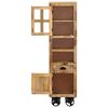 vidaXL Buffet sur roues 38x30x143 cm Bois de manguier solide brut