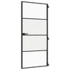 vidaXL Porte int&eacute;rieure mince noir 93x201,5 cm verre tremp&eacute; aluminium