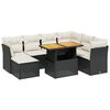 vidaXL Salon de jardin 8 pcs avec coussins noir r&eacute;sine tress&eacute;e