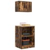 vidaXL Armoires de garage 2 pcs ch&ecirc;ne fum&eacute; bois d'ing&eacute;nierie