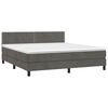 vidaXL Sommier &agrave; lattes de lit avec matelas LED Gris fonc&eacute; 160x200 cm