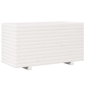 vidaXL Jardini&egrave;re blanc 90x40x49,5 cm bois de pin massif