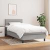 vidaXL Sommier &agrave; lattes de lit avec matelas Gris clair 100x200cm Tissu