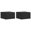 vidaXL Cabinet de chevet mural 2 pcs Noir 33 x 34,5 x 20 cm
