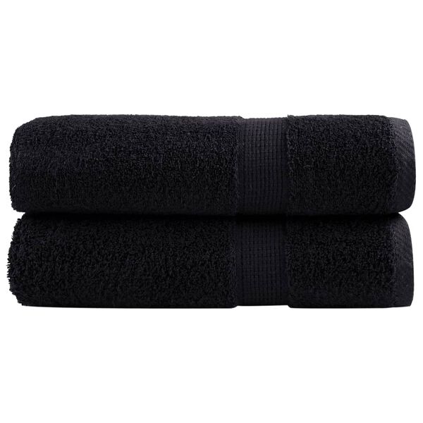 vidaXL Essuie-mains de qualit&eacute; sup&eacute;rieure SOLUND 2 pcs noir 600 g/m&sup2;