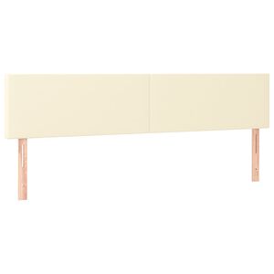 vidaXL T&ecirc;tes de lit Cr&egrave;me 160x5x78/88 cm Similicuir