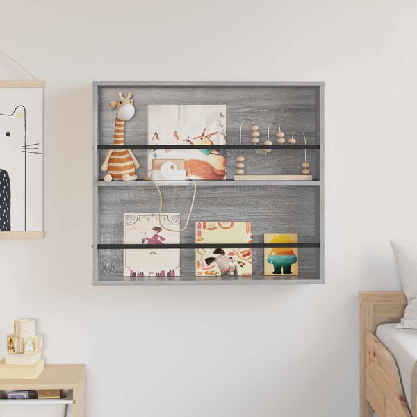 vidaXL &Eacute;tag&egrave;re &agrave; magazines avec &eacute;tag&egrave;re Gris Sonoma 80 x 12 x 70 cm