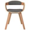 vidaXL Chaise &agrave; manger lot de 6 gris clair bois courb&eacute; et tissu