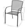 vidaXL Ensemble &agrave; manger de jardin 3 pcs Acier Anthracite
