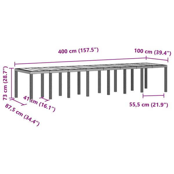 vidaXL Ensemble de salle &agrave; manger de jardin avec coussins 15 pcs