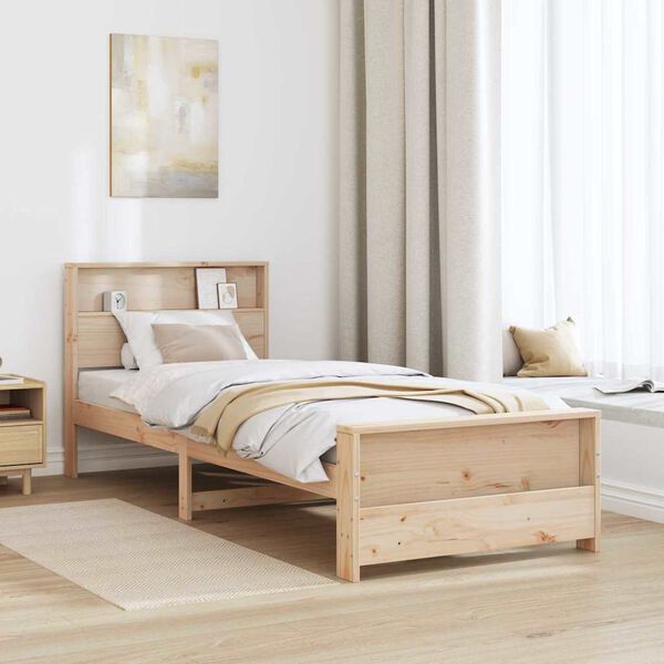 vidaXL Cadre de lit Marron 90 x 200 cm Bois d'ing&eacute;nierie