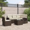 vidaXL Salon de jardin avec coussins 6 pcs marron r&eacute;sine tress&eacute;e