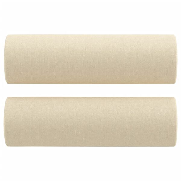 vidaXL Coussins décoratifs lot de 2 Crème Ø15x50 cm Tissu