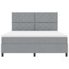 vidaXL Lit &agrave; ressorts avec bandes LED Gris clair 180 x 200 cm tissu