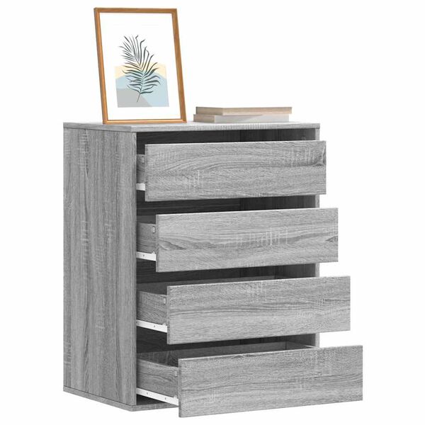 vidaXL Commode d'angle sonoma gris 60x41x76 cm bois d'ing&eacute;nierie