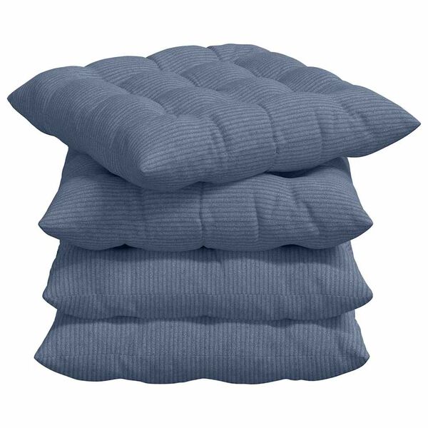 vidaXL Coussins de si&egrave;ge 4 pcs Bleu 40 x 40 x 6 cm