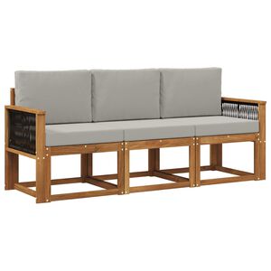 vidaXL Ensemble de canap&eacute;s d'ext&eacute;rieur 3 pc Naturel et gris clair