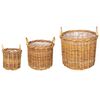 vidaXL Panier &agrave; plantes GENDT 3 pi&egrave;ces Brun Naturel Rattan Kubu