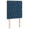vidaXL Sommier &agrave; lattes de lit et matelas Bleu fonc&eacute; 80x200 cm Velours