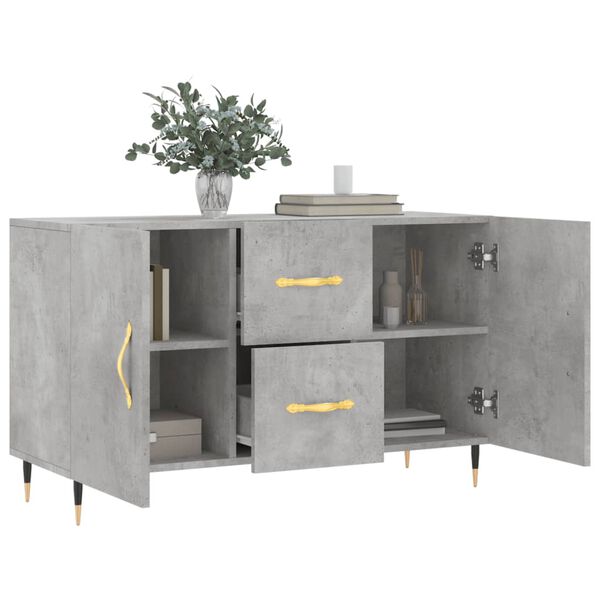 vidaXL Buffet gris béton 100x36x60 cm bois d'ingénierie