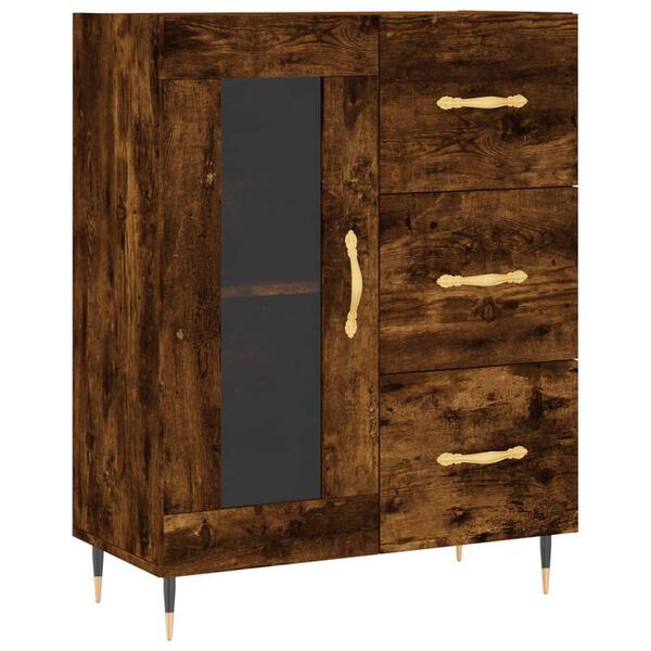 vidaXL Buffet ch&ecirc;ne fum&eacute; 69,5x34x90 cm bois d'ing&eacute;nierie