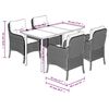 vidaXL Ensemble &agrave; manger de jardin 5 pcs et coussins marron poly rotin