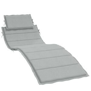 vidaXL Coussin de chaise longue gris clair m&eacute;lang&eacute; 186x58x4 cm tissu