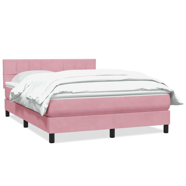 vidaXL Sommier à lattes de lit avec matelas rose 160x210 cm velours