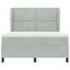 vidaXL Lit &agrave; ressorts avec matelas Gris clair 190 x 140 cm Polyester